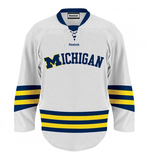 Custom 12-13 Michigan Wolverines 19 Dylan Larkin Home Hokcey Jersey White